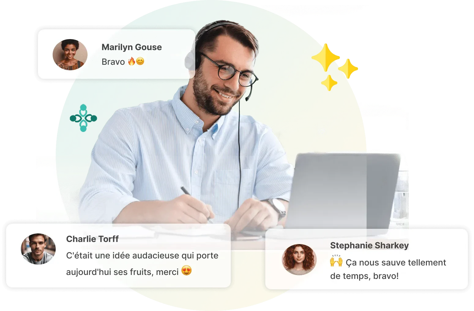 Employé fier de voir son idée reconnue et mise en place dans CoLab