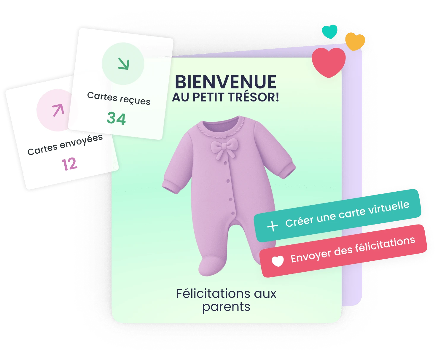 Exemple de carte virtuelle de reconnaissance personnalisée aux couleurs de l'équipe